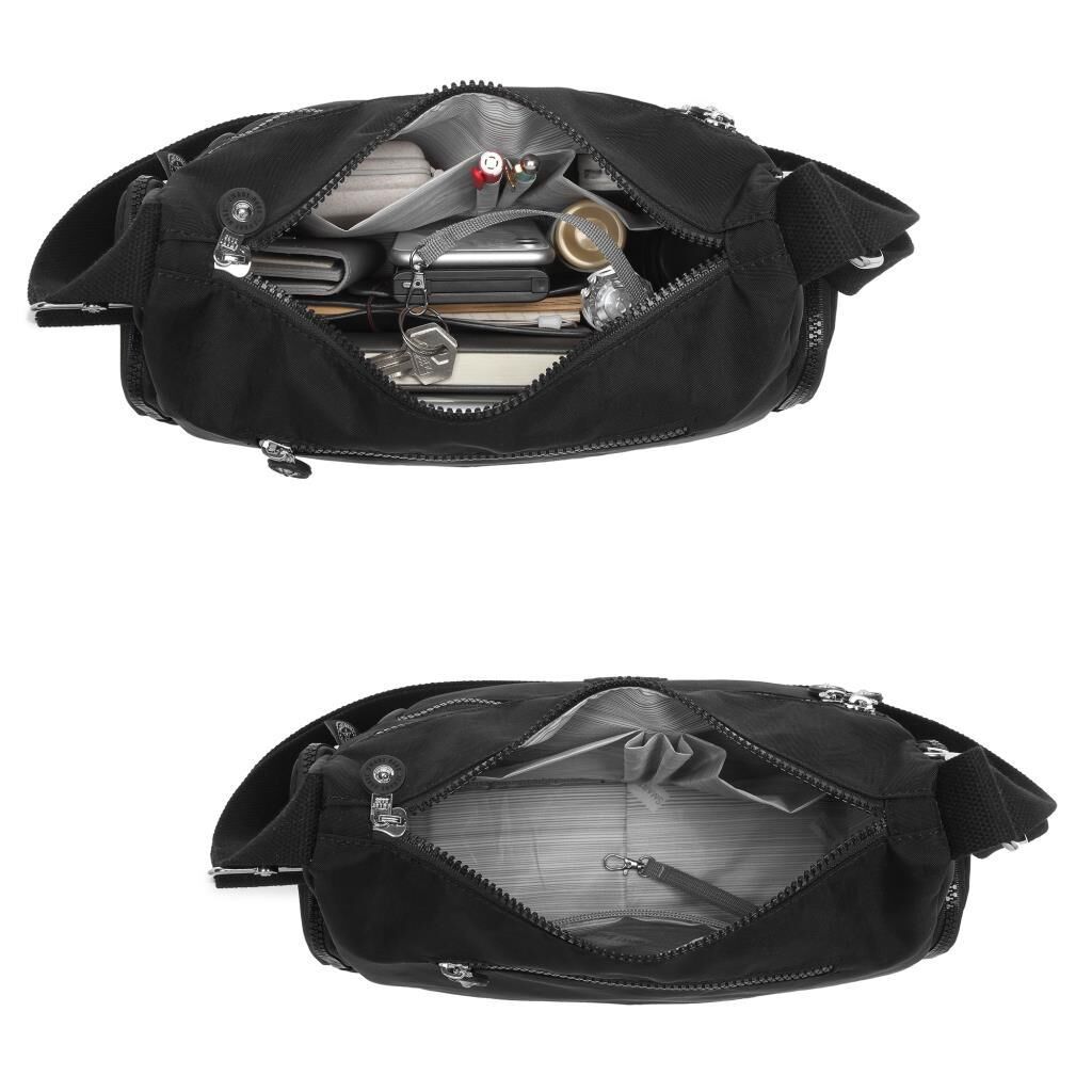 1115 Krinkıl Kumaş Bayan Omuz Çantası Smart Bags Siyah