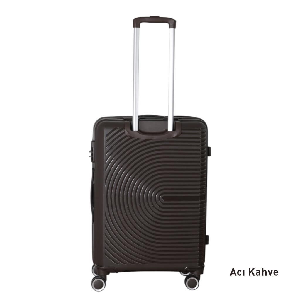 MÇS Orta Boy Kırılmaz Silikon Seyahat Valizi Bavulu V374 Acı Kahve