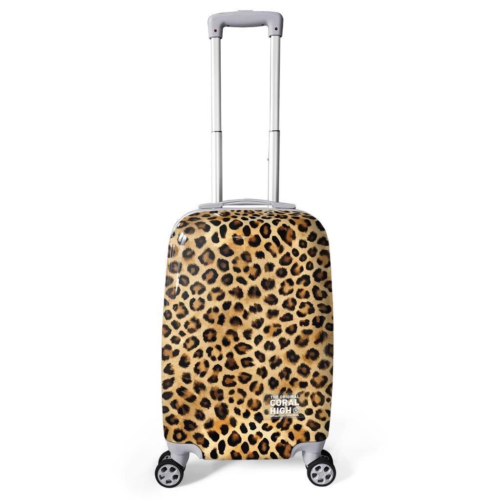 Coral High Kabin Boy 50 cm. Valiz Leopar Desenli 16550