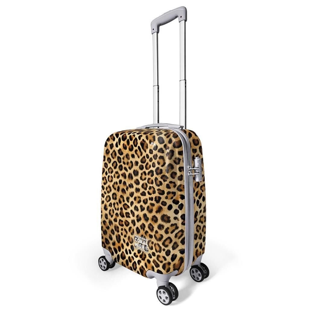 Coral High Kabin Boy 50 cm. Valiz Leopar Desenli 16550