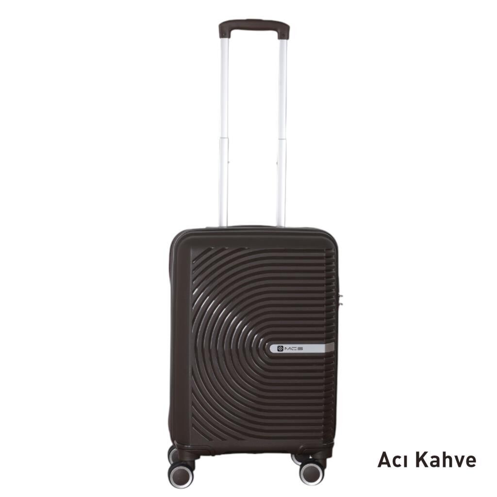 Mçs Valiz Kabin Boy Kırılmaz PP Silikon V374 Acı Kahve
