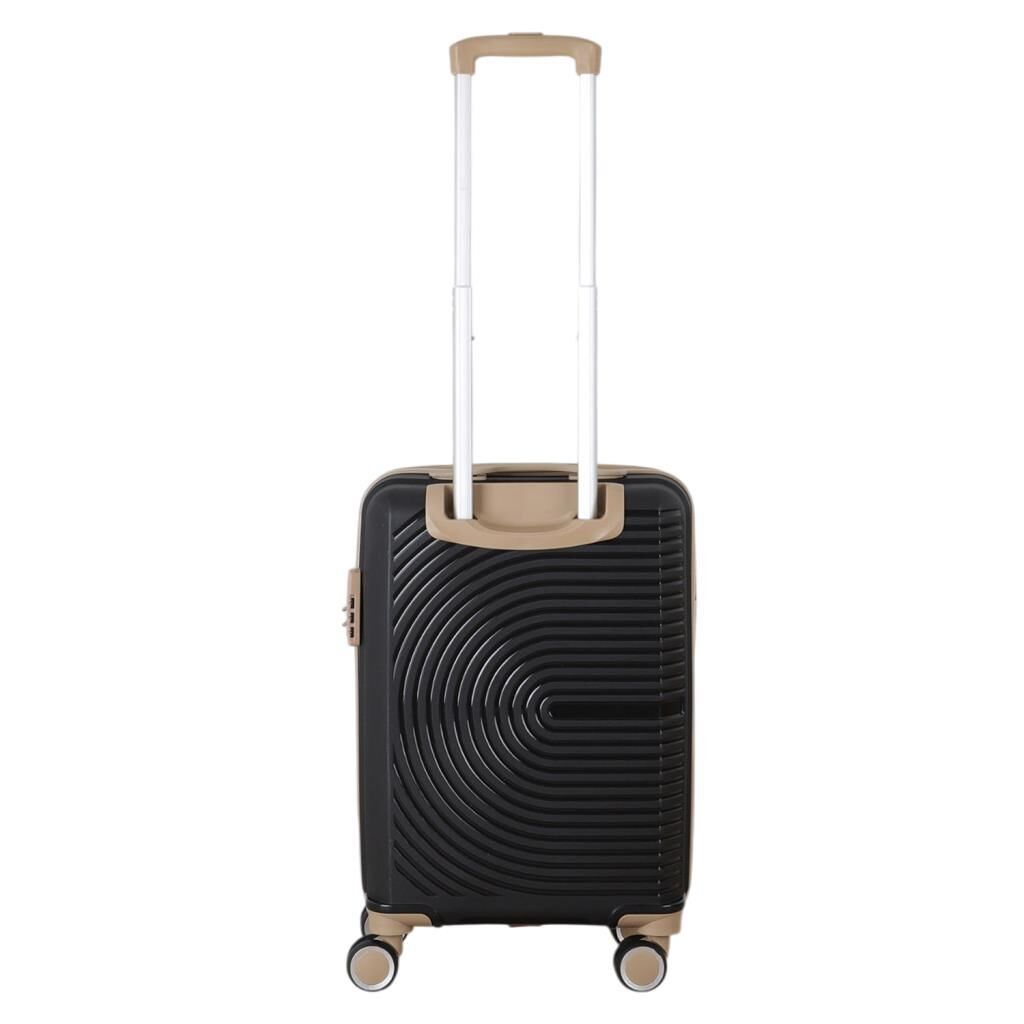 MÇS Kabin Boy Kırılmaz Silikon Seyahat Valizi Bavulu V374 Siyah/Şampanya