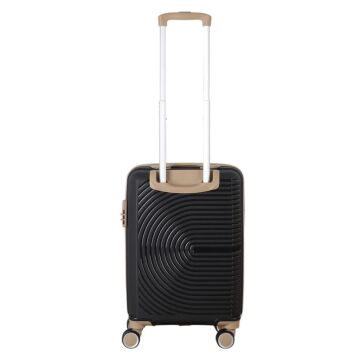 MÇS Kabin Boy Kırılmaz Silikon Seyahat Valizi Bavulu V374 Siyah/Şampanya