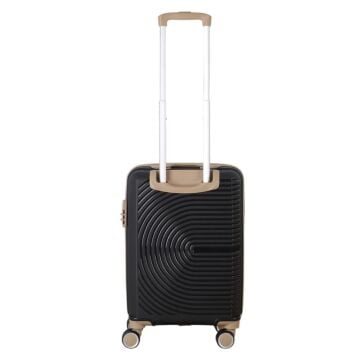 MÇS Kabin Boy Kırılmaz Silikon Seyahat Valizi Bavulu V374 Siyah/Şampanya