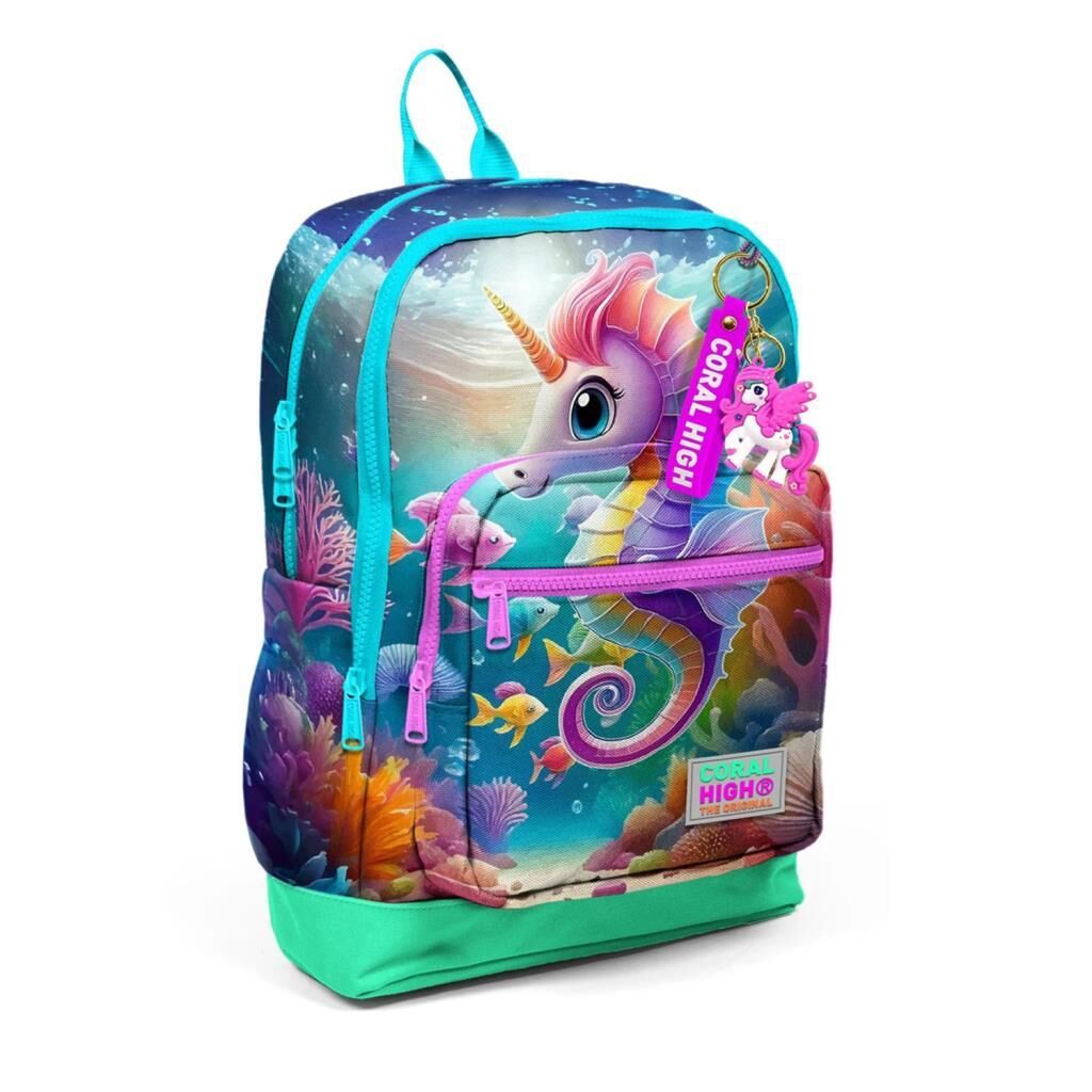 Coral High Büyük Boy Okul Sırt Çantası Denizatı Desenli 23772