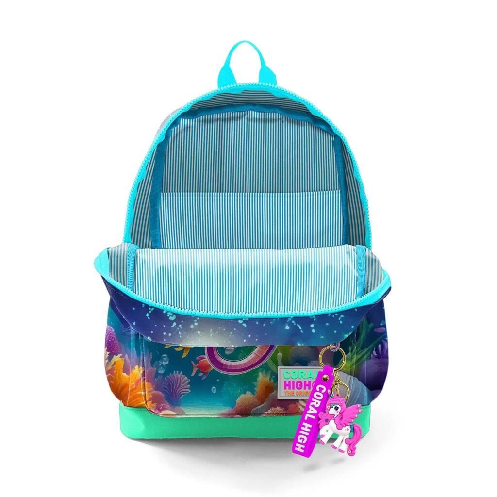 Coral High Büyük Boy Okul Sırt Çantası Denizatı Desenli 23772