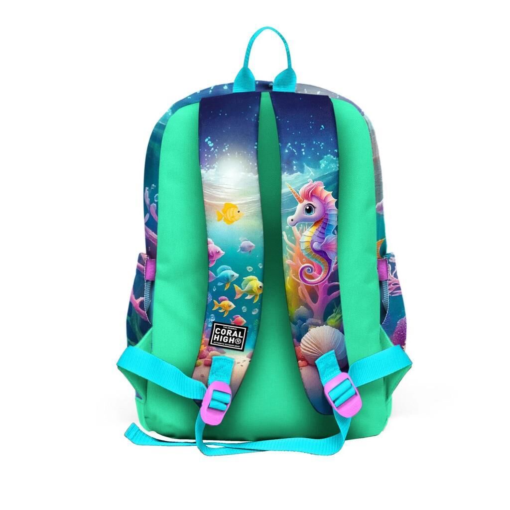 Coral High Büyük Boy Okul Sırt Çantası Denizatı Desenli 23772