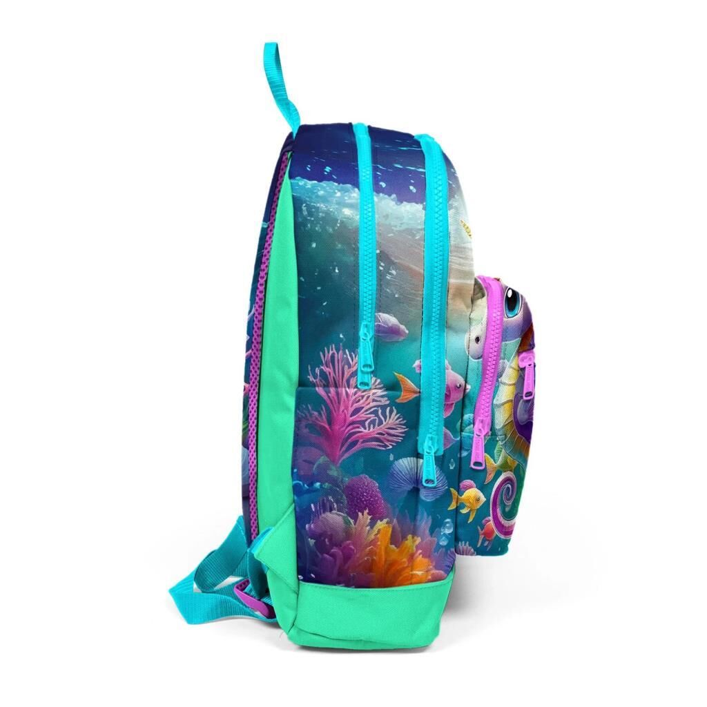 Coral High Büyük Boy Okul Sırt Çantası Denizatı Desenli 23772
