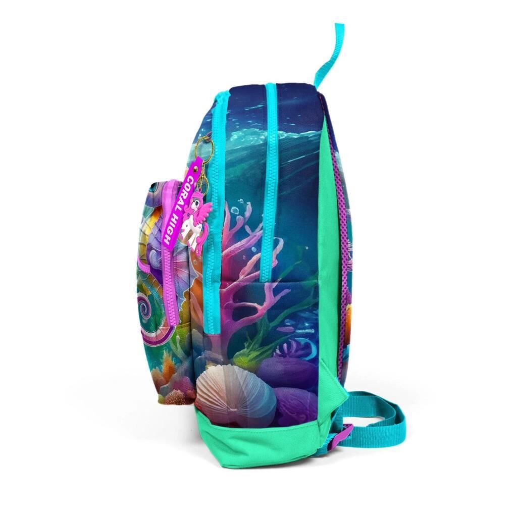 Coral High Büyük Boy Okul Sırt Çantası Denizatı Desenli 23772
