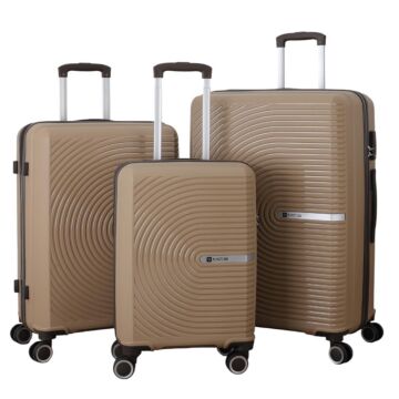 MÇS 3lü Set Kırılmaz Silikon Seyahat Valizi Bavulu V374 Şamp/AcıKahve