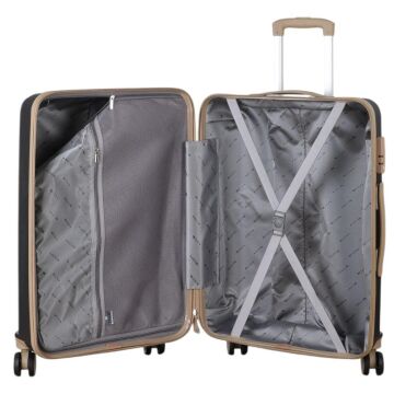 Mçs Valiz 3lü Set Kırılmaz PP Silikon Siyah/Şampanya