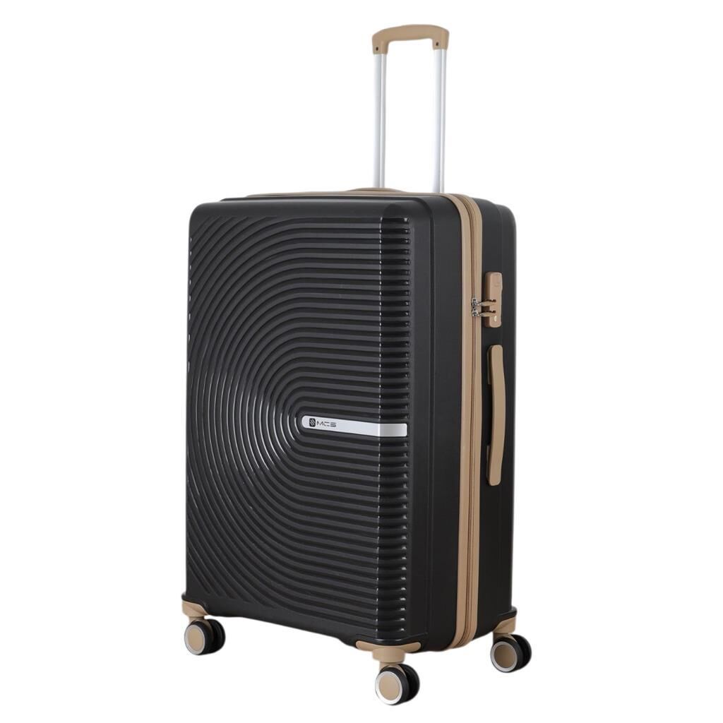 MÇS 3lü Set Kırılmaz Silikon Seyahat Valizi Bavulu V374 Siyah/Şampanya