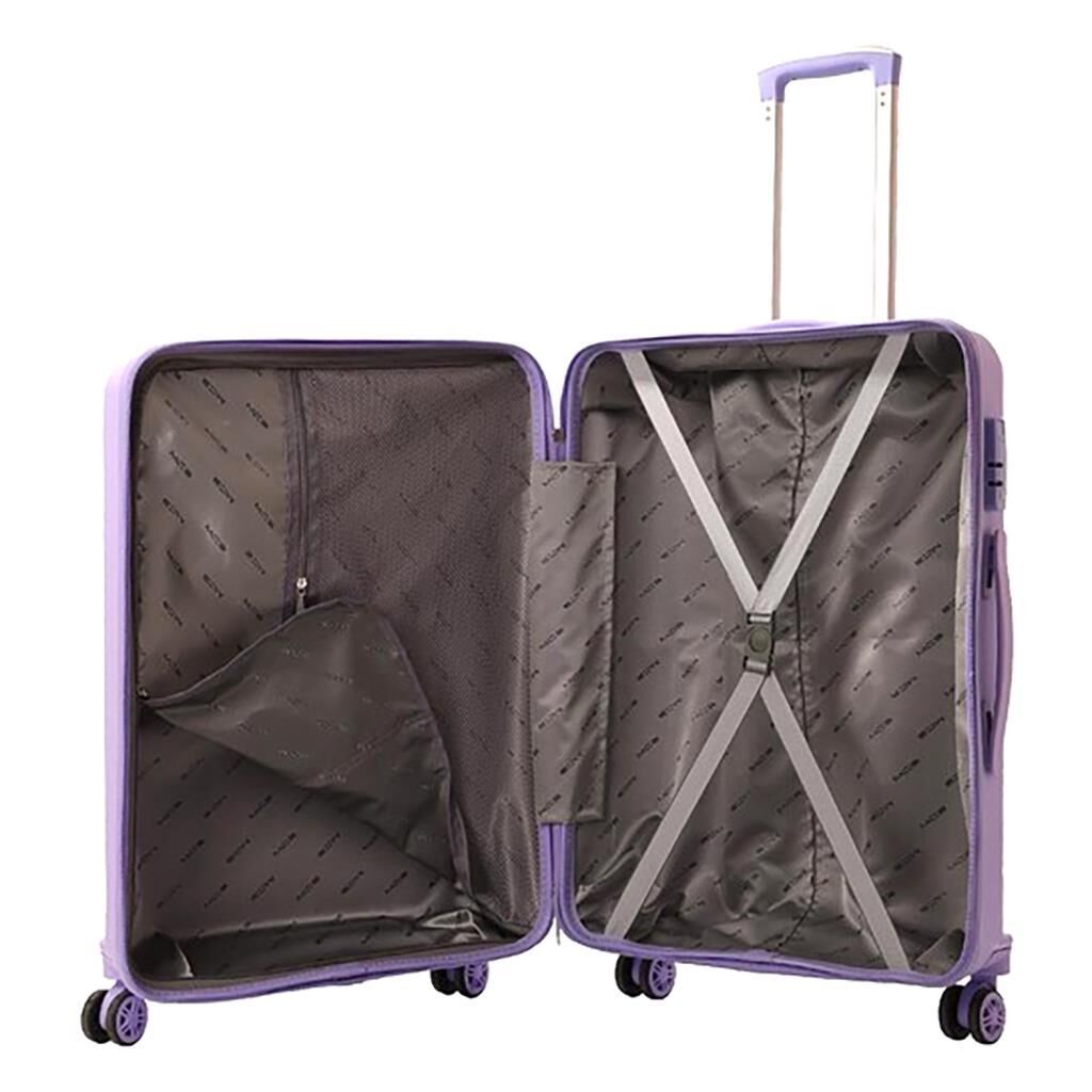 MÇS Bavul Orta ve Kabin 2li Set Kırılmaz Silikon Valiz V374 Lila