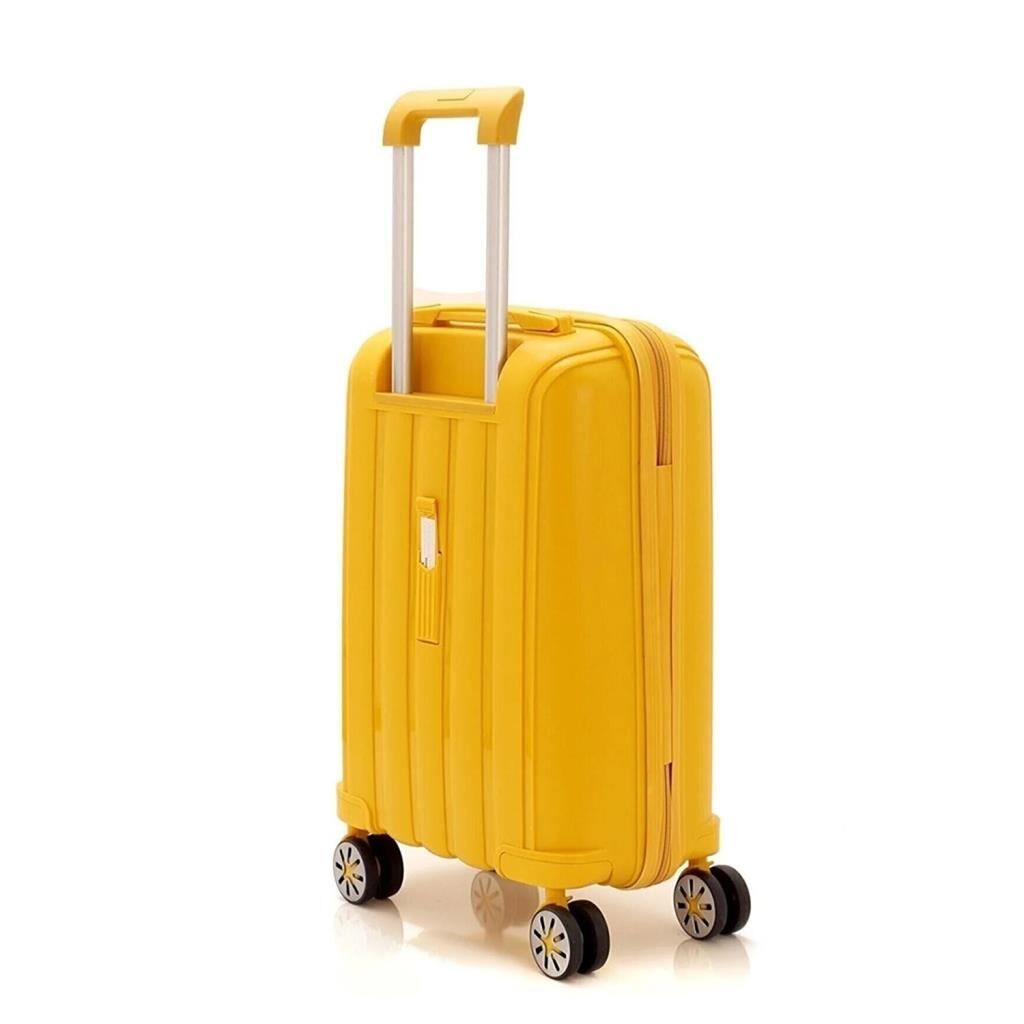 Mçs Valiz 3lü Set Kırılmaz PP Silikon Sarı