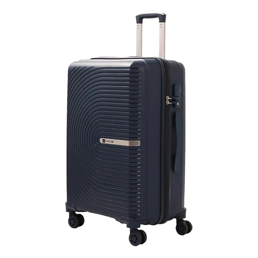 MÇS Bavul Orta ve Kabin 2li Set Kırılmaz Silikon Valiz V374 Lacivert