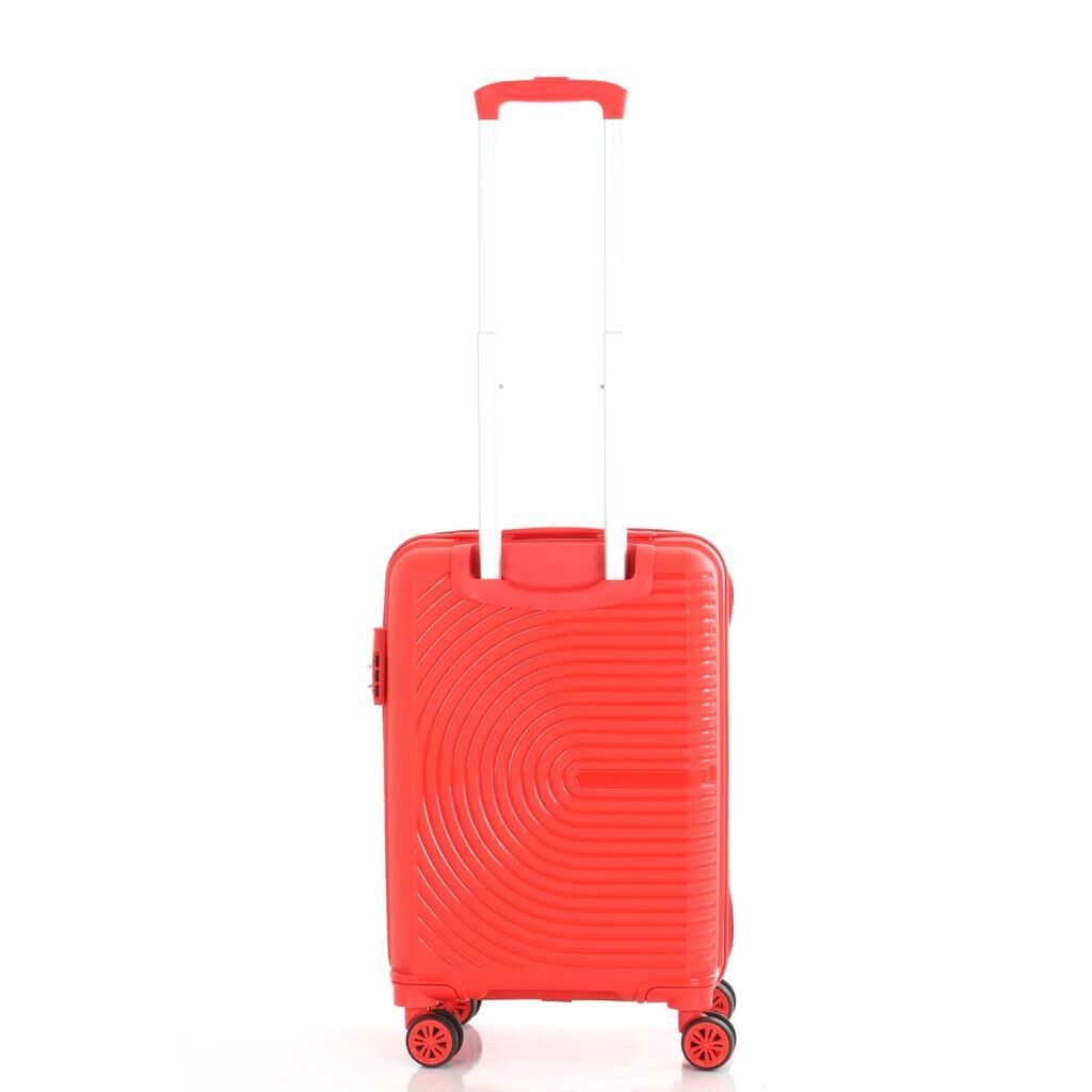 MÇS Bavul Orta ve Kabin 2li Set Kırılmaz Silikon Valiz V374 Kırmızı