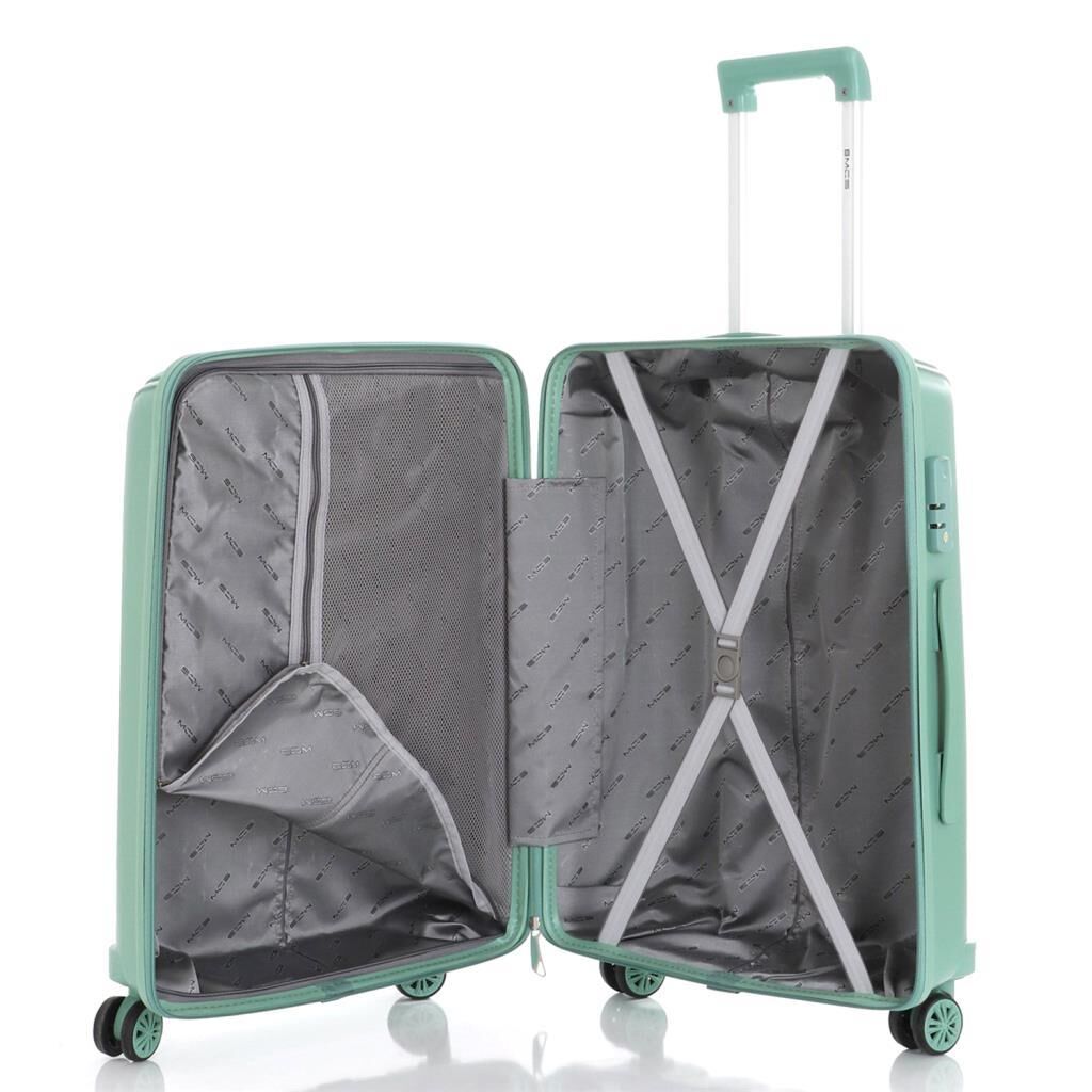 MÇS 3lü Set Kırılmaz Silikon Seyahat Valizi Bavulu V305 Su Yeşili