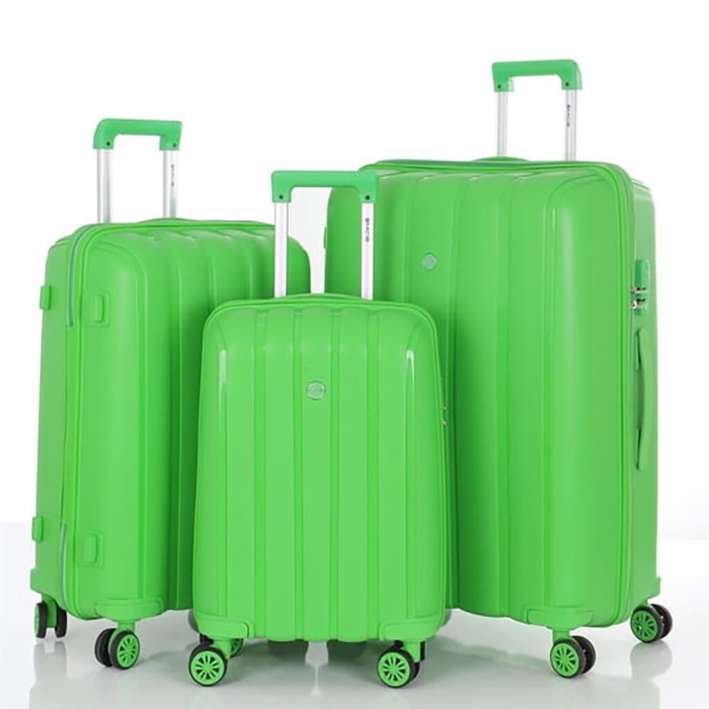 MÇS 3lü Set Kırılmaz Silikon Seyahat Valizi Bavulu V305 Fıstık Yeşil