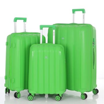 Mçs Valiz 3lü Set Kırılmaz PP Silikon Fıstık Yeşili