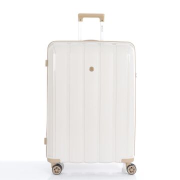 MÇS 3lü Set Kırılmaz Silikon Seyahat Valizi Bavulu V305 Kemik Şampanya