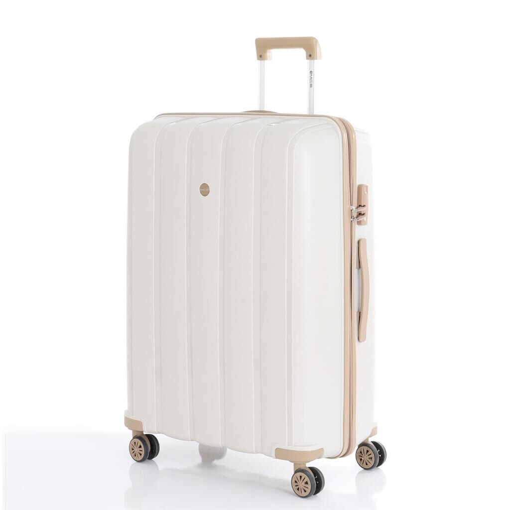 MÇS 3lü Set Kırılmaz Silikon Seyahat Valizi Bavulu V305 Kemik Şampanya