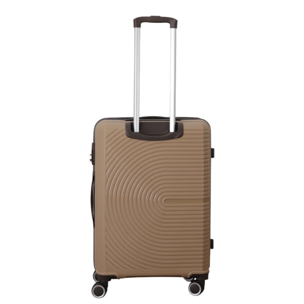 MÇS Bavul Orta ve Kabin 2li Set Kırılmaz Silikon Valiz V374 Şampanya/AcıKahve