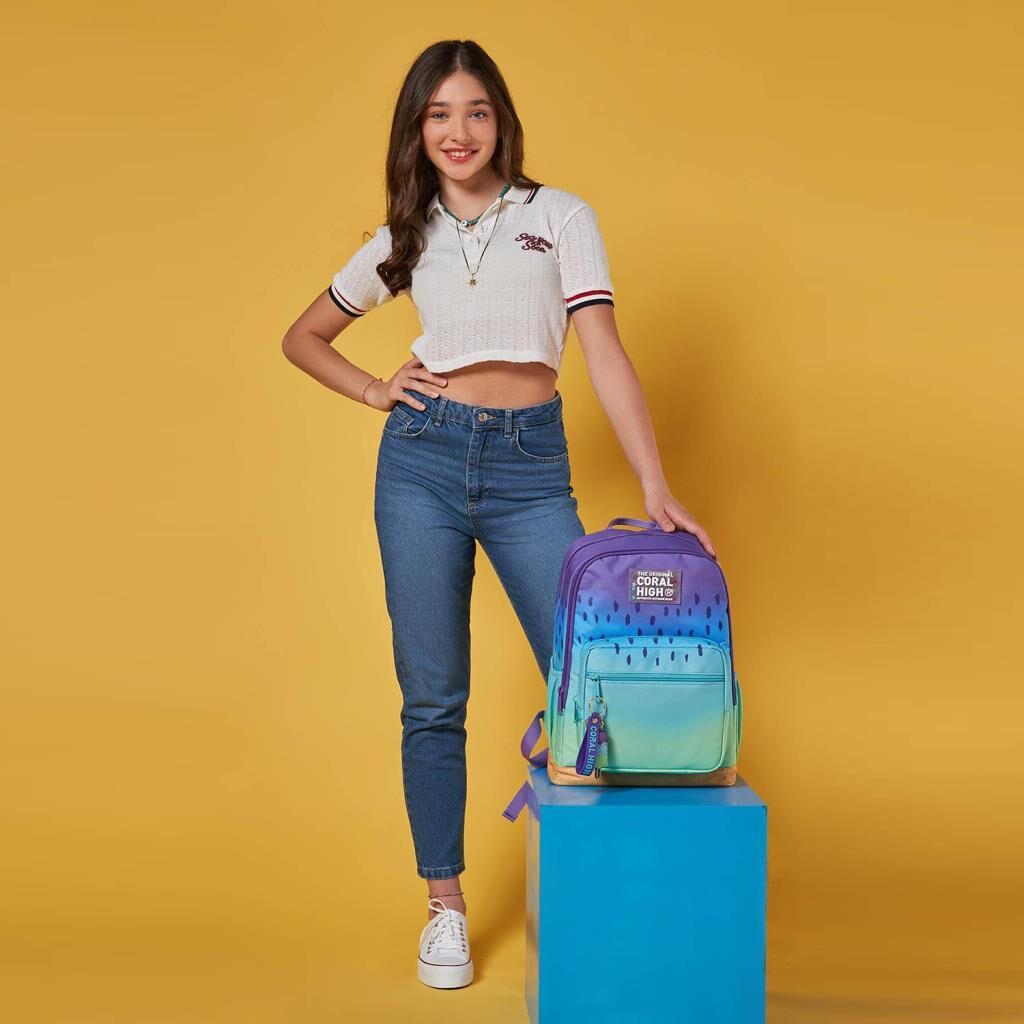 Coral High Mor Lila Renk Büyük Boy Okul Sırt Çantası 23637