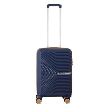 MÇS Kabin Boy Kırılmaz Silikon Seyahat Valizi Bavulu V374 Lacivert/Hardal
