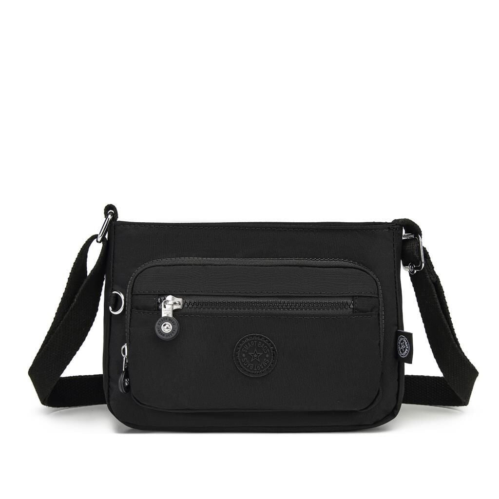 Krinkıl Kumaş Kadın Postacı Çantası Smart Bags 3270 Siyah