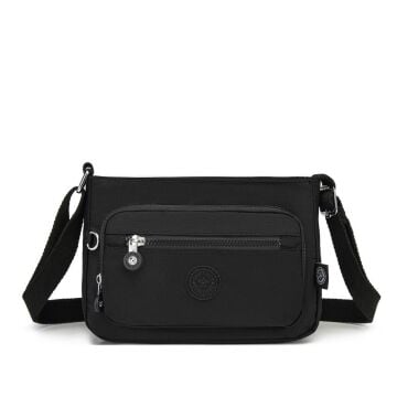 Krinkıl Kumaş Kadın Postacı Çantası Smart Bags 3270 Siyah