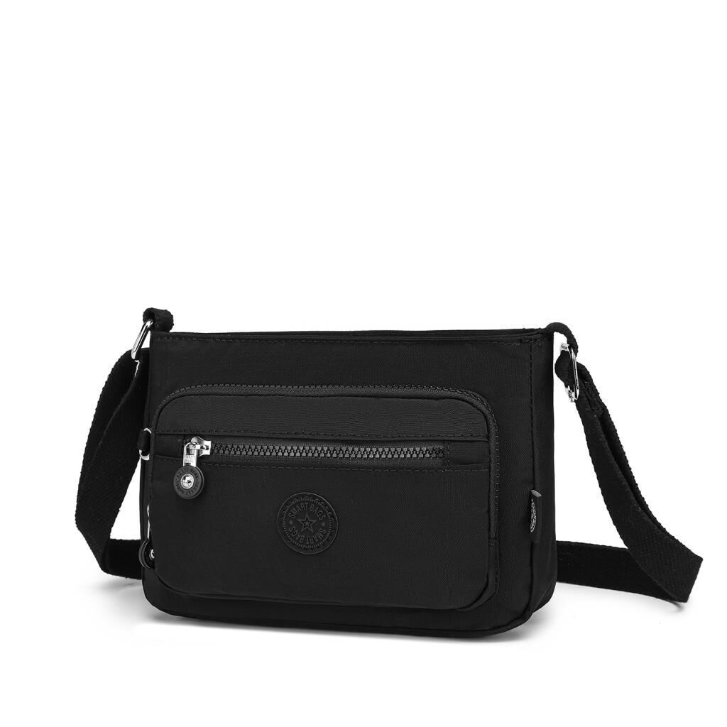 Krinkıl Kumaş Kadın Postacı Çantası Smart Bags 3270 Siyah