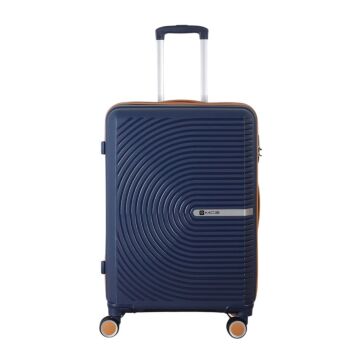 MÇS Orta Boy Kırılmaz Silikon Seyahat Valizi Bavulu V374 Lacivert/Hardal