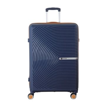 MÇS Büyük Boy Kırılmaz Silikon Seyahat Valizi Bavulu V374 Lacivert/Hardal