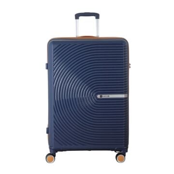 Mçs Valiz Büyük Boy Kırılmaz PP Silikon V374 Lacivert/Hardal