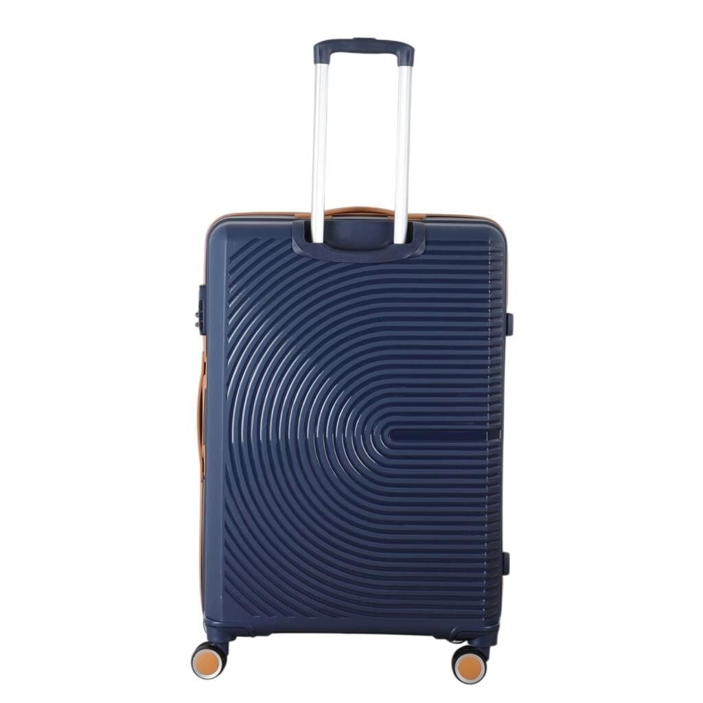 MÇS Büyük Boy Kırılmaz Silikon Seyahat Valizi Bavulu V374 Lacivert/Hardal