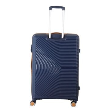 Mçs Valiz Büyük Boy Kırılmaz PP Silikon V374 Lacivert/Hardal