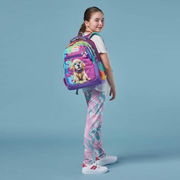 Coral High Pembe Köpek Desenli Büyük Boy Okul Sırt Çantası 23649
