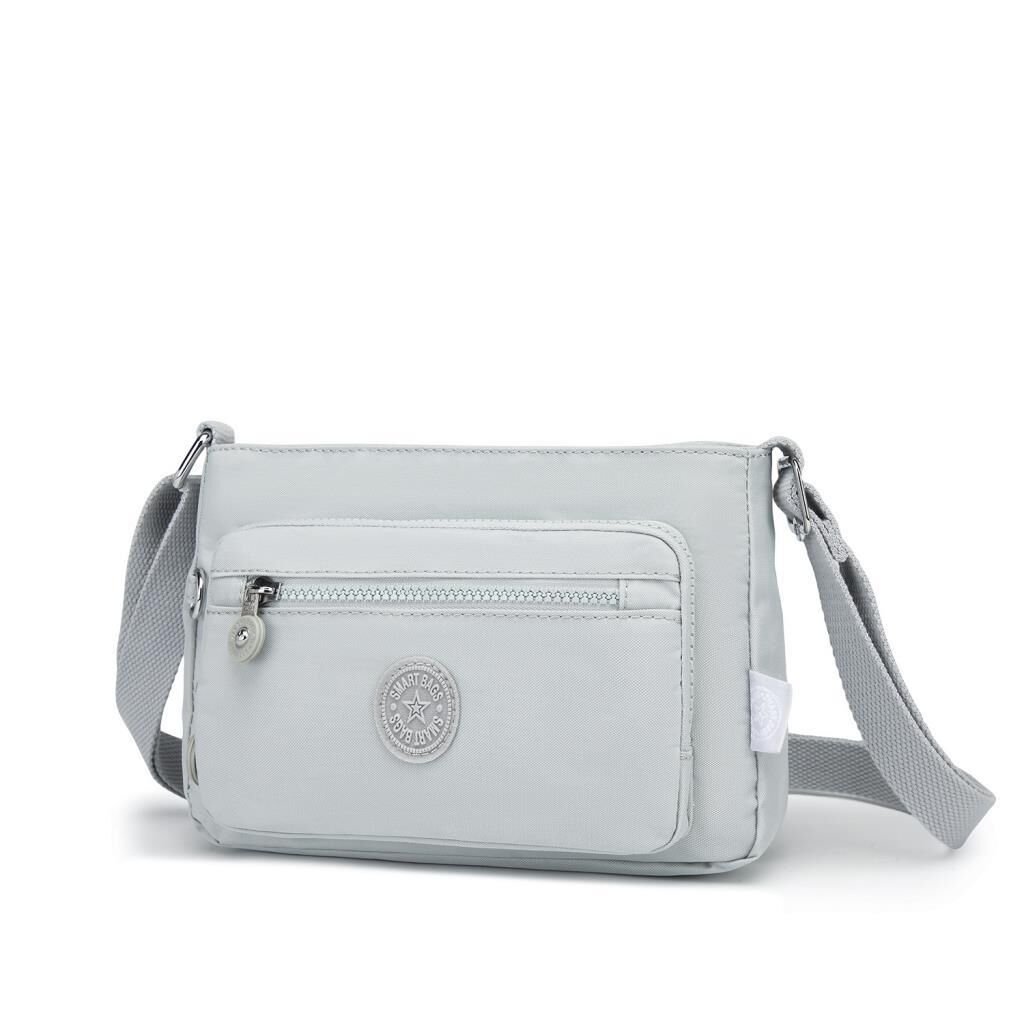 Krinkıl Kumaş Kadın Postacı Çantası Smart Bags 3270 11 A.Gri