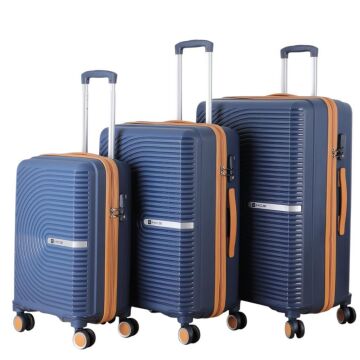 MÇS 3lü Set Kırılmaz Silikon Seyahat Valizi Bavulu V374 Laci/Hardal