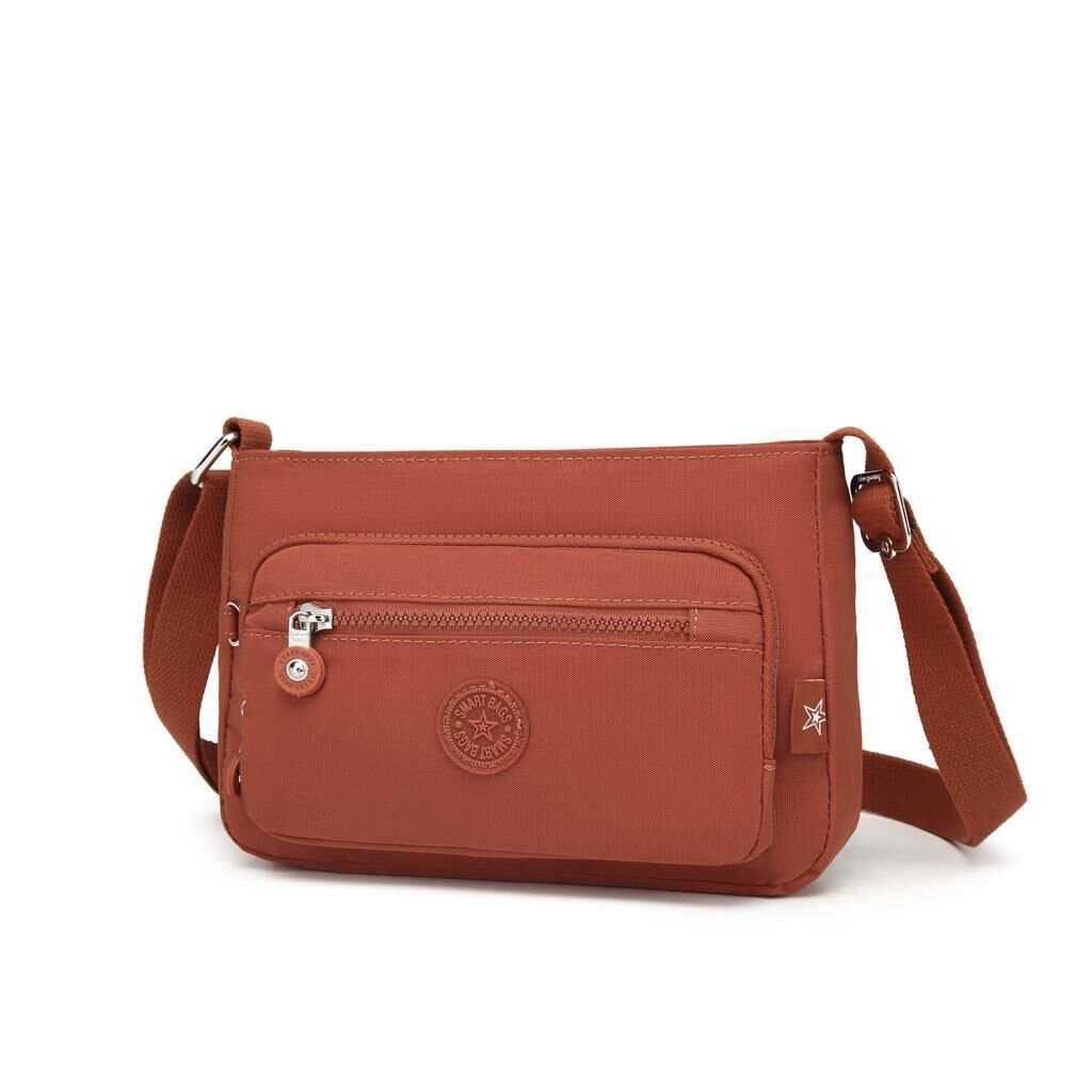 Krinkıl Kumaş Kadın Postacı Çantası Smart Bags 3270 Kiremit