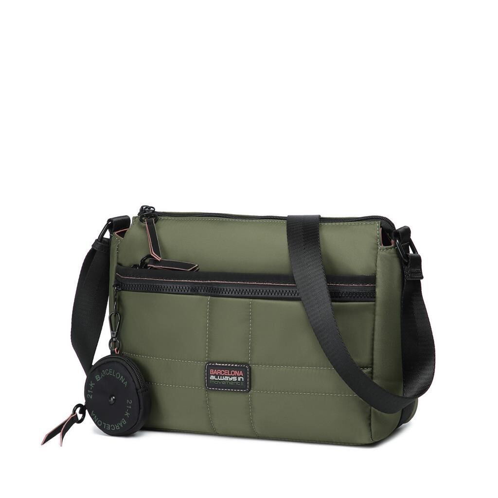 21K Barcelona Özel Kumaş Çapraz Askılı Kadın Postacı Çantası 3259 Yeşil