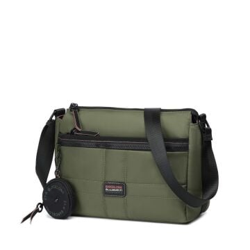 21K Barcelona Özel Kumaş Çapraz Askılı Kadın Postacı Çantası 3259 Yeşil