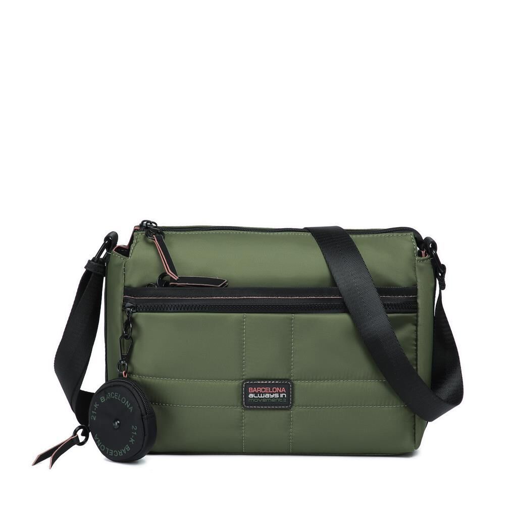 21K Barcelona Özel Kumaş Çapraz Askılı Kadın Postacı Çantası 3259 Yeşil