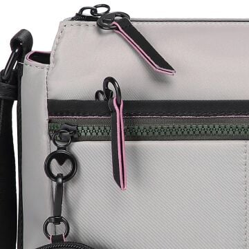 21K Barcelona Özel Kumaş Çapraz Askılı Kadın Postacı Çantası 3259 Gri