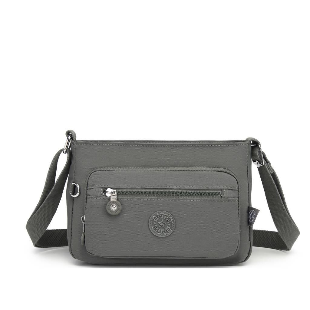 Krinkıl Kumaş Kadın Postacı Çantası Smart Bags 3270 Gri