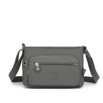 Krinkıl Kumaş Kadın Postacı Çantası Smart Bags 3270 Gri