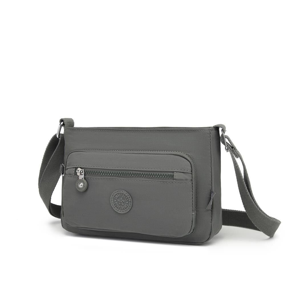 Krinkıl Kumaş Kadın Postacı Çantası Smart Bags 3270 Gri