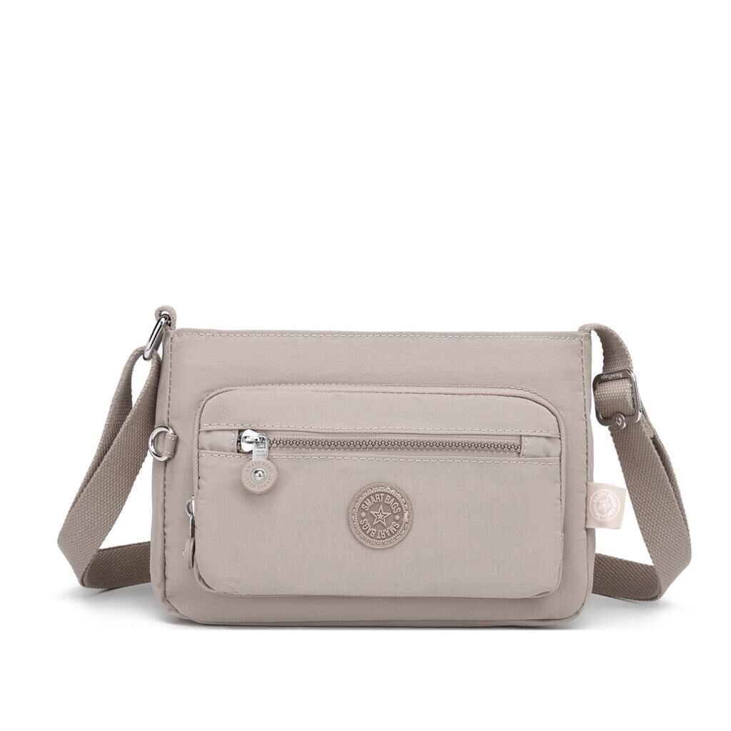 Krinkıl Kumaş Kadın Postacı Çantası Smart Bags 3270 A.Vizon