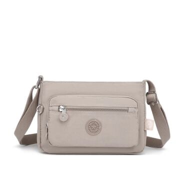 Krinkıl Kumaş Kadın Postacı Çantası Smart Bags 3270 A.Vizon