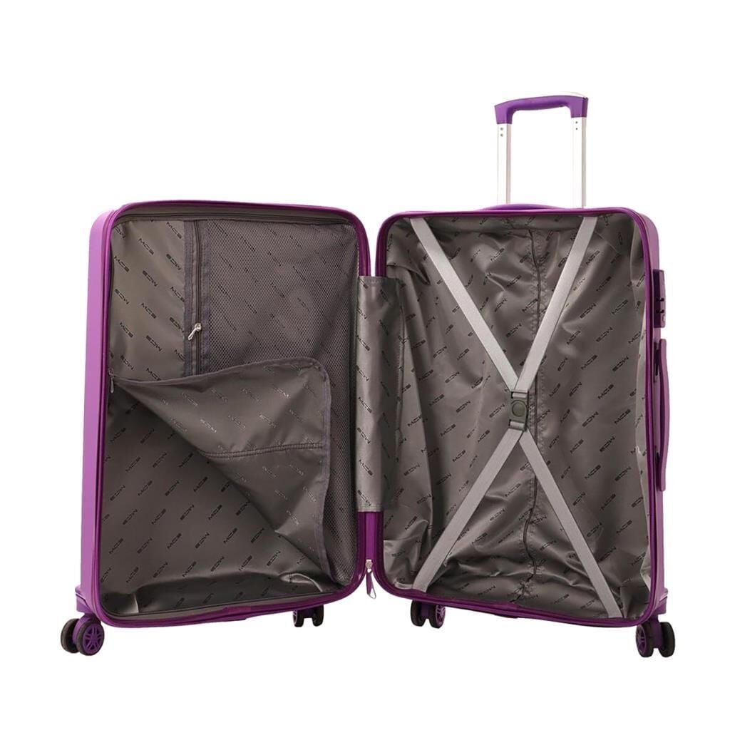 MÇS Bavul Büyük ve Orta 2li Set Kırılmaz Silikon Valiz V374 Mor